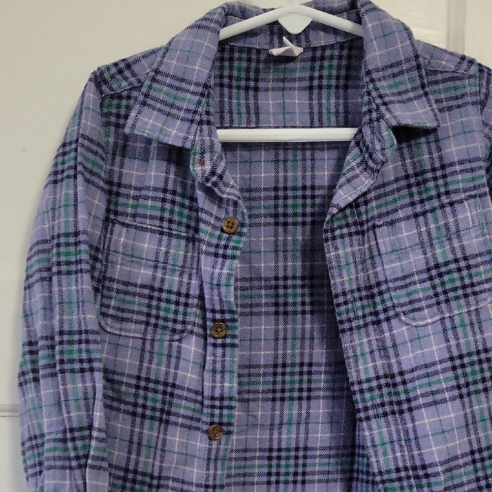 GAP Kids Plaid Jacket - Blue and Green